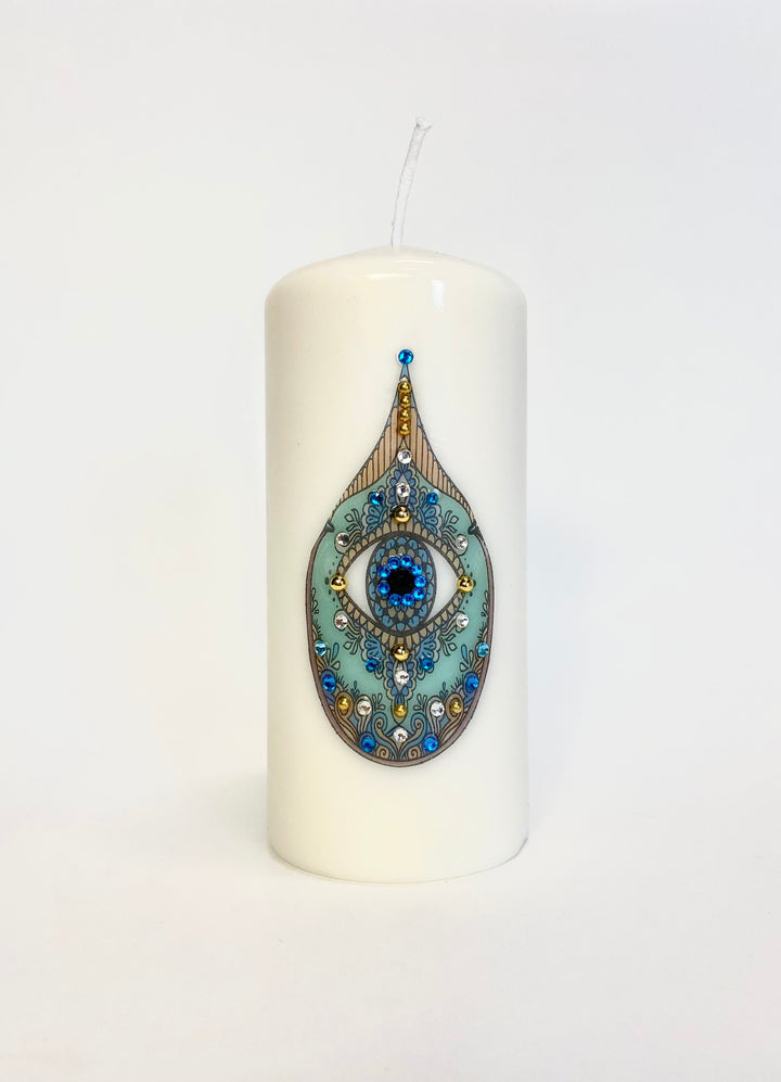 Blue Evil Eye Drip Candle